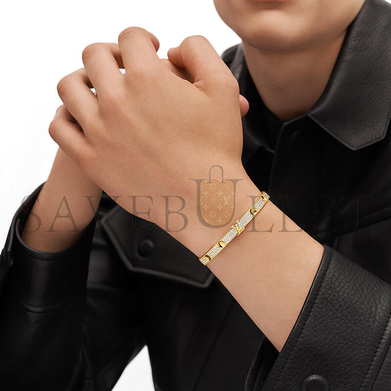 LOUIS VUITTON EMPREINTE BANGLE, YELLOW GOLD AND PAVE DIAMONDS Q95785 LOUIS VUITTON EMPREINTE BANGLE, YELLOW GOLD AND PAVE DIAMONDS Q95785